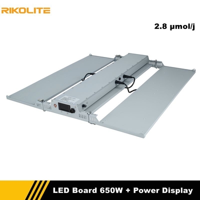 Rikolite Horticulture LED تنمو الأضواء 650w لوحات الكم مع وظيفة عرض الطاقة