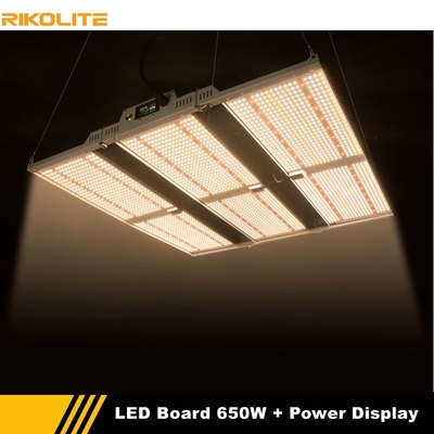 Rikolite Horticulture LED تنمو الأضواء 650w لوحات الكم مع وظيفة عرض الطاقة